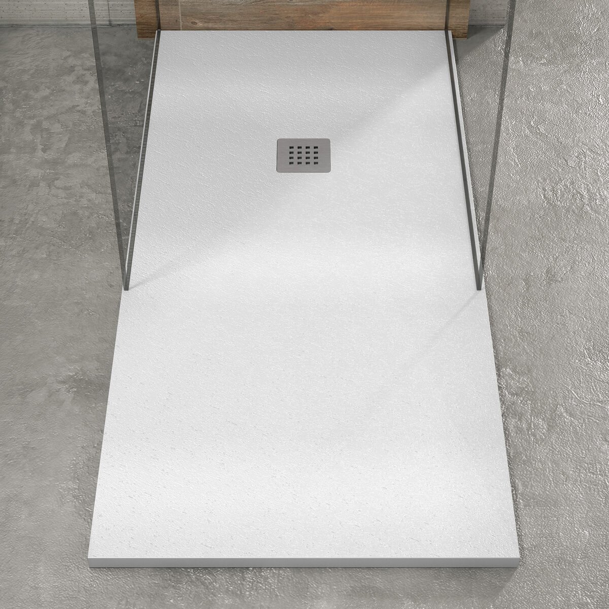 Ambiente de baño con plato Pizarra blanco