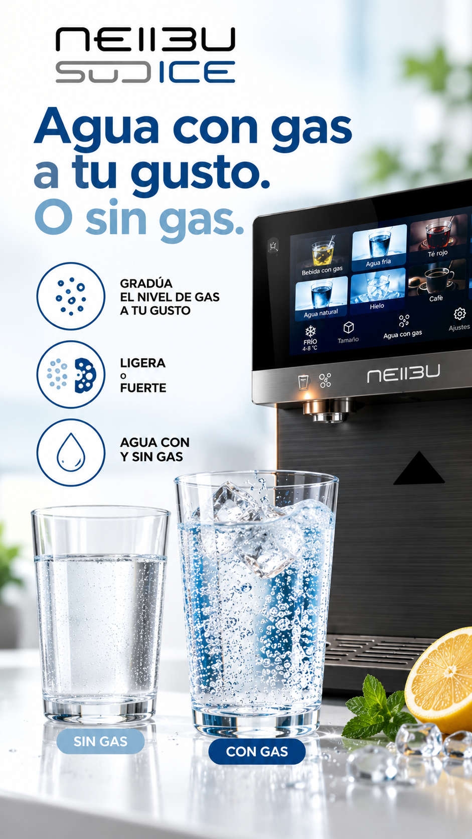 Agua con gas a tu gusto