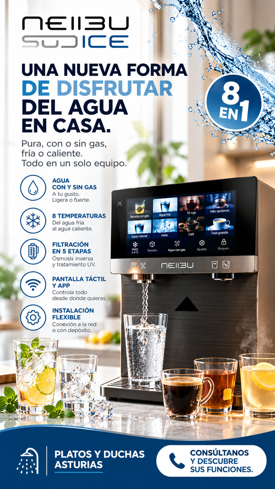 Dispensador inteligente de agua en casa